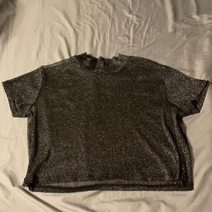 Black Sparkly See Through Shirt